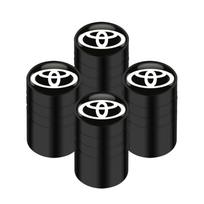 For Toyota XV4Pcs/set Alloy Car Tire Valve Stem Air Caps Anti-theft Airtight Cover For Toyota Camry Yaris Hilux Prius Avensis Auris Corolla black