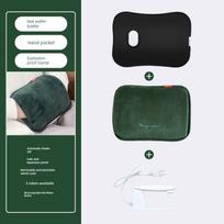 Hot Water Bottle Rechargeable Plush Hand Warmer for Girls, Hot Compress for Stomach, Explosion-Proof Hot Water Bag, Electric Heater, Genuine Product Coral Green Hot Water Bottle Set [Hot Water Bottle žalia