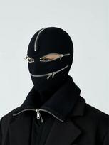 Personalized Balaclava Zipper Rap Cap for Men Full Face Cover Ski Mask Fashion Hip-hop Headdress Stage Trending Custom Hood Hats juoda