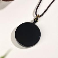 Natūralaus obsidiano Wushi Pai Zodiako pakabukas karoliai vyrams ir moterims brown