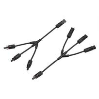 Y šakos saulės kolektoriaus jungtys Lygiagrečiojo kabelio adapteris 2 krypčių saulės energijos kabelio jungtis Savaime užsifiksuojantis IP67 3-Way juoda