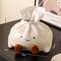 Ice Cream Style Tissue Box Ornament - Luxury High-End Living Room Paper Towel Holder for Coffee Table Decor beige