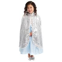 Helovino kostiumo apsiaustas Blizgantis princesės apsiaustas Gražios mergaitės suknelės apsiaustas Sagių apsiaustas Šventės Cosplay apsiaustas Length 80cm sidabras