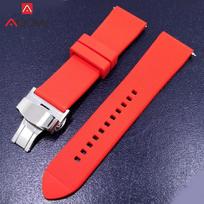 Silikoninė laikrodžio apyrankė 18 20 mm 22 mm 24 mm, skirta Samsung Galaxy Watch 4 42 mm 46 mm guminė greitai atsegama drugelio sagties apyrankės dirželis 24mm blue