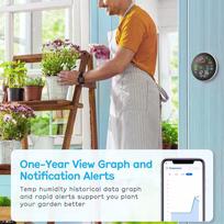 Wifi Temperature and Humidity Meter for   Colorful LCD Display Multifunction Wther Station for Indoor Outdoor gray