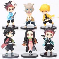 Anime Demon Slayer Figūrėlių Rinkinys 6vnt Kimetsu No Yaiba PVC Q Posket Kamado Tanjirou Nezuko Vaikams Žaislai Dovana Yra Sandėlyje black