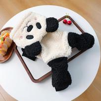 Pet clothes autumn and winter small dogs, puppies, happy dogs and cats, warm and comfortable clothing, lucky baby panda transformation clothing L-bust size 48, length 35cm, about 5-6kg white