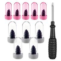 Tire Repair Rubber Nails Kit With 3 Sizes, 2026 New Vacuum Tire Mending Nail Kit, Screw In Tire Repair Plugs With Screwdriver pink