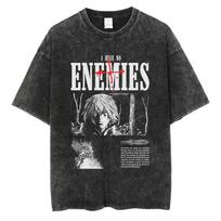 VINLAND SAGA Manga T Shirt For Men Women Tshirt Washed Cotton T-shirt Clothing Summer Short Sleeve O-Neck Tees Streetwear XXXL