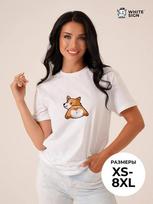 Oversized cotton T-shirt:  Corgi Bun 2XL black