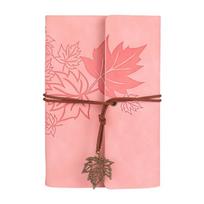 Notebook With 6 Rings Leather Binder Covers Leaf Pendant 75 Sheets Lined/Unruled Portable Planner Notebook ruda