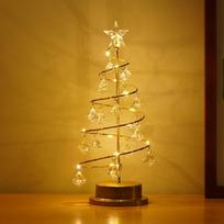 Christmas Tree Ornament Night Light Colorful Crystal Diamond Shape Bedroom Decor Craft Lamp Perfect Festival Gift for Christmas New Year Wedding 1PC brown