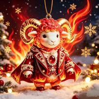 Shining Goat Hanging Ornament Animal Hanging Decoration  Christmas Tree Ornament Style 8