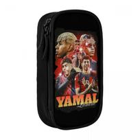 Lamine Y-Yamal Pencil Cases Lovely Football Soccer Pen Bags Girl Boy Large Storage Students School Zipper Pencil Pouch 21x10.5x5cm black