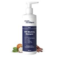 Man Matters DHT blokatorius nuo plaukų slinkimo šampūnas 200ml | Be parabenų ir sulfatų | Su 1% serenojaus, biotinu, kofeinu ir argano aliejumi | Be šalutinio poveik blue
