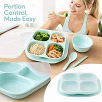 Plate for Adults, Food Grade Sectioned Meal Prep Plate, Break Divided Plate for Home, Kids and Everyday Use One Size beige
