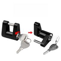 1 Set Heavy Duty Anti-Pick Coupler Lock With 2 Keys 1/4  Zinc Alloy Trailer Hitch Lock For Rv Truck Boat Trailer Security Use one size black