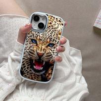 for iPhone 13 14 15 Pro Max Samsung Galaxy A14 A15 A24 Xiaomi 13T Redmi 12C Soft Chubby Phone Case A51 Tiger Leopard Pattern TPU cover Honor 50 SE gray