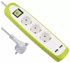 „Electraline“ 62155 daugiafunkcinė rozetė 3P+2USB, 2,0 m