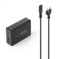 "Hama GaN 140W PD/QC 3x USB-C, 2x USB-A, juoda