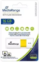 "STICK MediaRange USB-Stick 16GB USB 2.0 Slider yellow"