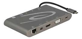 „Prijungimo stotis USB 3.1 Type-C į DP+HDMI+VGA+LAN 4k 30Hz tamsiai pilka Delock“