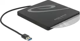 „Išorinis korpusas 5,25 colių „Slot-in“ tipo ploniems SATA diskams (9,5 / 12,7 mm) su USB tipo A jungtimi, juodos spalvos“