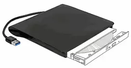 „Išorinis korpusas 5,25 colių „Ultra Slim“ SATA diskams (9,5 mm) su USB tipo A jungtimi“