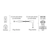 00205285 Audio Cable, 3.5mm Jack Plug Stereo 0.5m