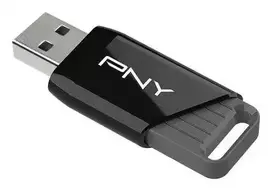 64GB „Attache X“ USB-A 3.2 P-FD64GATTX-GE, juodos spalvos