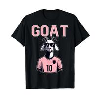 GOAT 10 Marškinėliams Vyrams Moterims Vaikams Juokingi Futbolo Marškinėliai S black