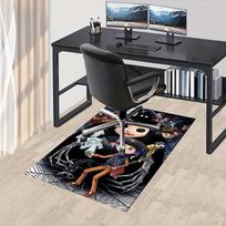 Biuro Kilimas Coraline Tematikos Sofos Kilimas Svetainei, Kėdės Kilimėlis Apsaugai Apačioje 100cm by 120cm black