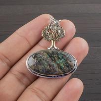 Natural Australian Azurite Gemstone 925 Sterling Silver Jewelry  Pendant 1.59  AJP-2200 brown