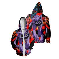Smiling Critters 2026 Zip Up New Hoodie Men Women Fashion Oversized Zipper Sweatshirt Loose Clothing Coats Hooded XXS gray