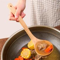 ABBY-Long-Handled Wooden Kitchen Utensils Set(4-Pieces), Perfect For Cooking, Stirring, Serving gray