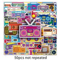 50 Cartoon Radio Graffiti Stickers - Retro & Creative Decorations for Water Bottles, Phones, and Suitcases. pink