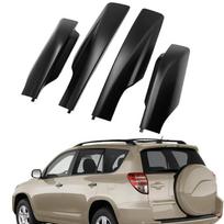 Stogo bagažinės bėgelio galinis dangtelis-korpusas apdailai Toyota RAV4 2006-2012, ABS stogo bagažinės skersinio bėgelio apsauginis dangtelis 4 vnt. black