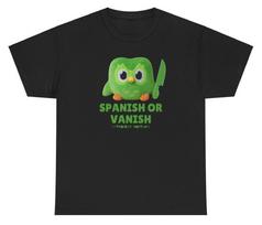 Duolingo Owl Spanish Or Vanish T-shirt S green