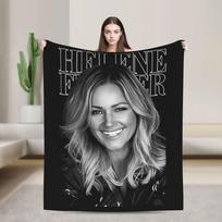 Helene Fischer Dainininkės Portretas Antklodės Kokybiškos Šiltos Minkštos Lovos Pledai Žiemos Mergaitės Berniukai Namų Dekoras Estetiškas Lovatiesė 75x100cm (30x40inch) black
