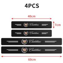 4 vnt. anglies pluošto automobilio durų slenksčio plokštelių lipdukai Cadillac ATS CTS DTS STS SLS SLR XLR BLS Seville Escalade Tiburon CT6 black