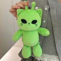 25-27cm Mielas Ateivio Katino Pliušinis Žaislas Žalias Kačiukas Minkštos Pliušinės Lėlės Kawaii Anime Pliušinis Gyvūnas Pagalvė Namų Dekoras green