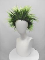 Black Ombre Green Spiky Synthetic Mohawk Wig, Punk Rock Style for Halloween Cosplay and Carnival Party Costume gray