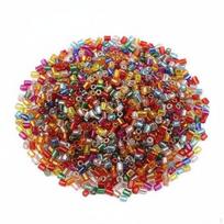 20 Grams 2mm ShinyLined Bugle Beads Glittering Resilient Beading Supplies for DIY Black white
