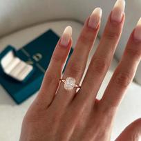 Exquisite Rose Gold Engagement Ring-high-quality Shiny Aaaa Zircon Jewelry Anniversary Gift US-8 geltona