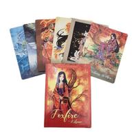 Foxfire The Kitsune Oracle kortelė angliška versija Paslaptingas Taro kaladės būrimas likimo vakarėlis beige