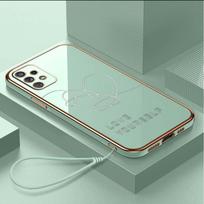 Prabangus padengtas TPU telefono dėklas su dirželiu, skirtas Samsung Galaxy A04 05s A13 A14 A24 A54 A34 Note20 S23 Ultra dėklai A11 Love Yourself Flower Cover Samsung Galaxy F62 white