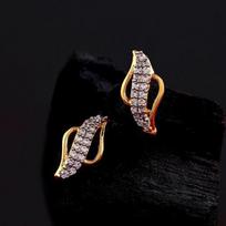 Moteriški auskarai-studs Estele su paauksuotu perlu ir perlais gray