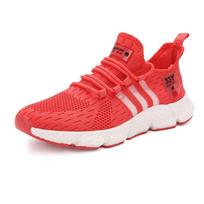 Plus Size Shoes Seventeen Color Couple Popcorn Bottom Men's Shoes Breathable Mesh Peplum Casual Flyweave Sneakers 44 juoda