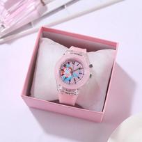 UTHAI BK146 New Cartoon Animal kids watch with Luminous Light, Silicone Flashing Light, Quartz Watch Children's watch white