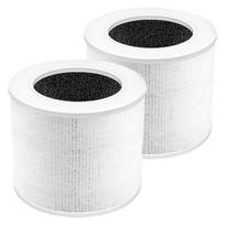 Pakeičiamas oro valytuvo filtras, tinkamas LEVOIT-Core Mini/Mini-RF, HEPA, 360 laipsnių aktyvuotos anglies filtravimas, 2 vnt. 1 white